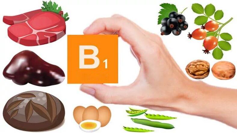 Foods containing vitamin B1 (thiamine). 